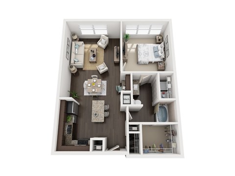 A6 Floor plan at Civic at Frisco Square Apartments, Frisco, TX, Texas, 75034
